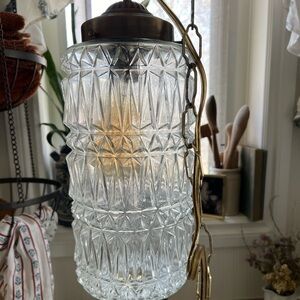 Vintage glass swag lamp